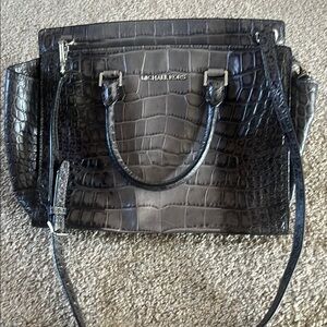 Michael Kors Black Crocodile-Embossed Women's Bag